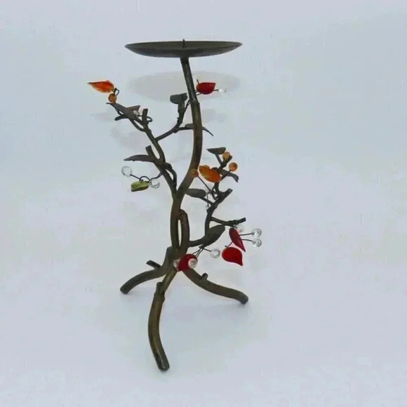 Other - Bronze Tree Candle holder with Wired Leaves 11 inches tall Vintage MCM